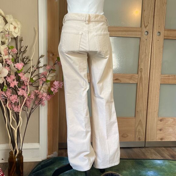 Gap Women's Pants 2R Beige Velvet Low Rise Boot Cut Velour Chino Stretch - Picture 2 of 10